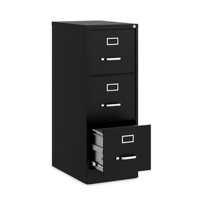 Alera Commercial 3-Drawer Vertical File Cabinet, Letter Size, Lockable, 40.19"H x 15"W x 22"D, Black (HVF1541BL)