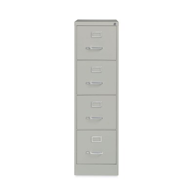 Alera Commercial 4-Drawer Vertical File Cabinet, Letter Size, Lockable, 52"H x 15"W x 22"D, Light Gray (HVF152252LG)