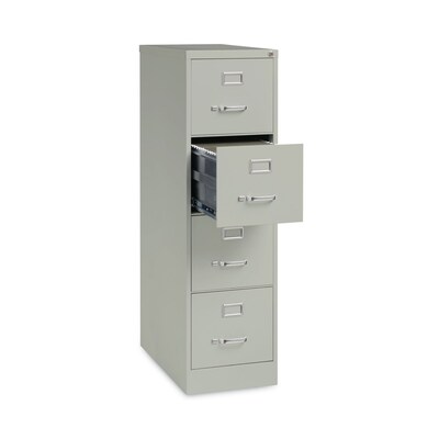 Alera Commercial 4-Drawer Vertical File Cabinet, Letter Size, Lockable, 52"H x 15"W x 26.5"D, Light Gray (HVF152652LG)