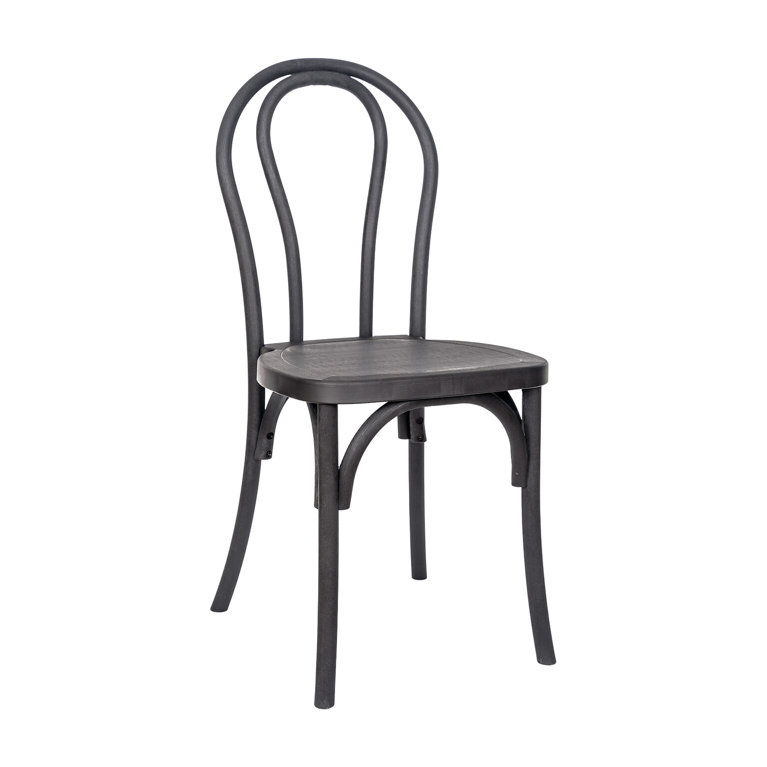 Flash Furniture HERCULES Contemporary Wood Look Resin Thonet Style Dining Chair, Black (L9M5BLK)