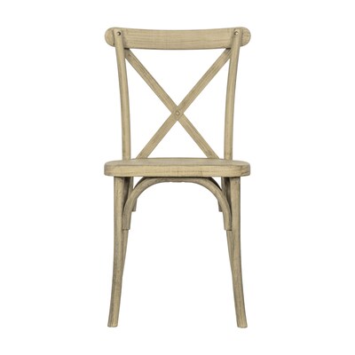 Flash Furniture HERCULES Contemporary Wood Look Resin Cross Back Dining Chair, Light Oak (L9M2LTOAK)