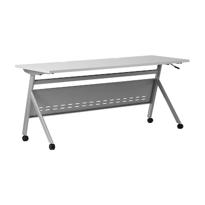 Flash Furniture Davis 72W x 24D Foldable Training Room Table, Laminate, Gray Tabletop/Gray Frame (