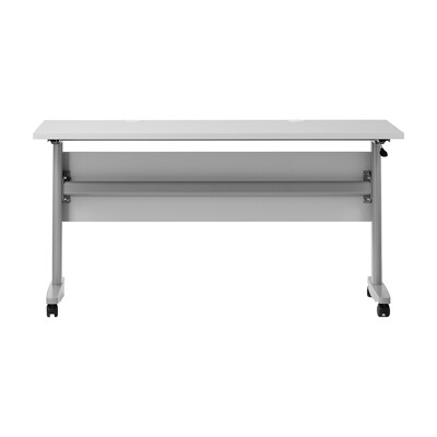 Flash Furniture Palmer 60"W x 24"D Foldable Training Room Table, Laminate, Gray Tabletop/Gray Frame (MTM6024TLEGGG)