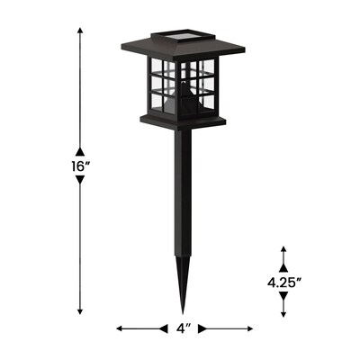 Flash Furniture Halsey LED Solar Lantern Style Pathway Lights, Brown (DNSL1068BR)