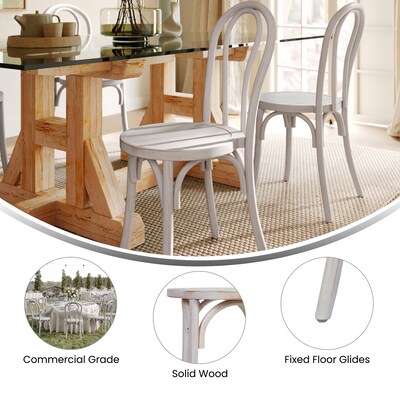 Flash Furniture Betsy Contemporary Wood Dining Chair, White Wash, 2/Pack (2ZH8003AWHTWSH)