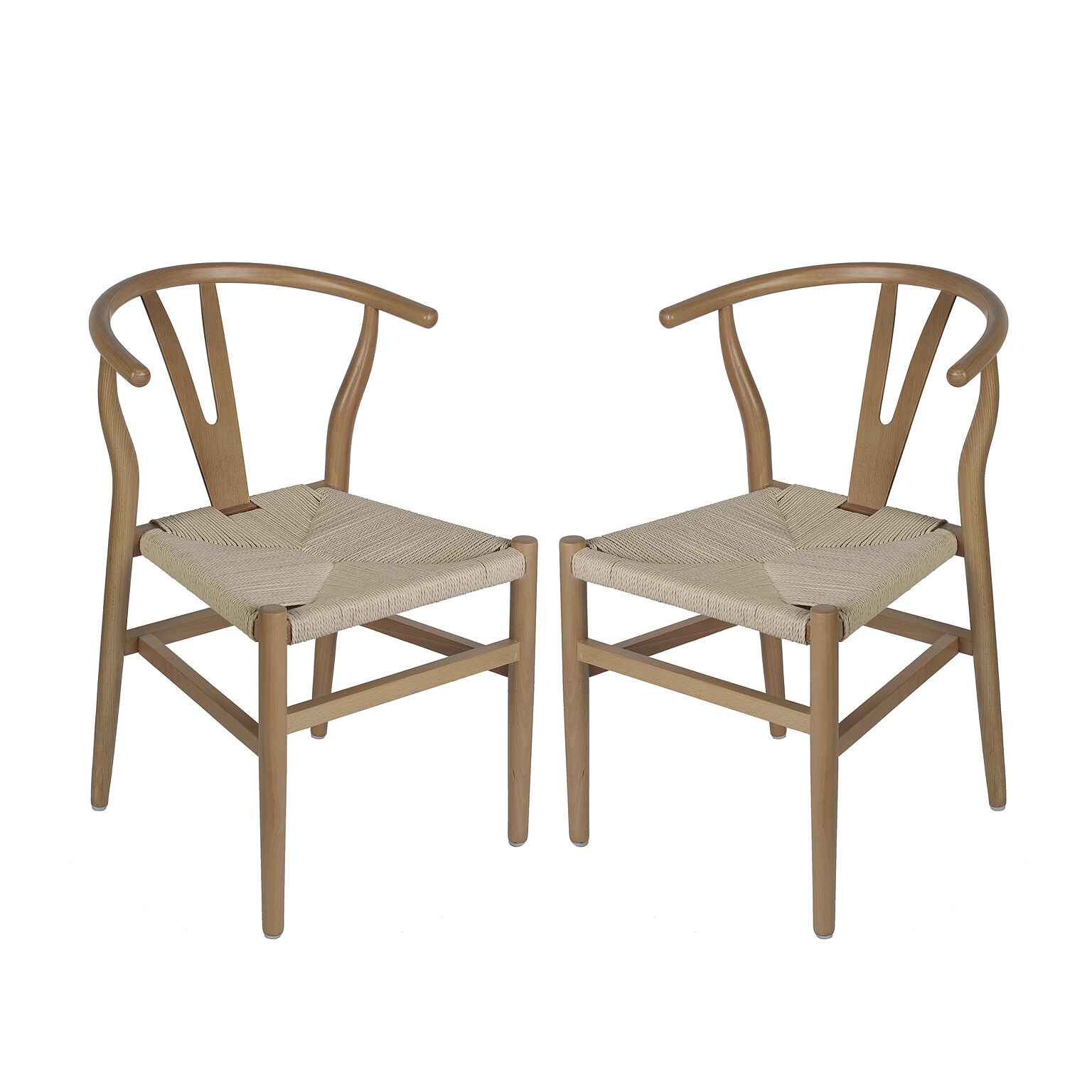 Flash Furniture Logan Contemporary Wood and Kraft Paper Dining Chair, Oak/Natural Finish, 2/Pack (2ZH8101YSOAKNAT)