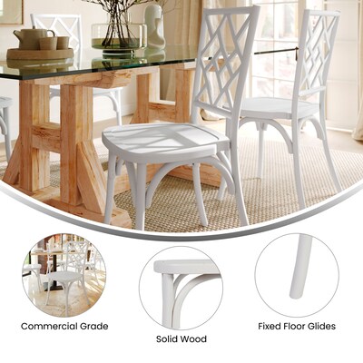 Flash Furniture Brooklyn Contemporary Wood Dining Chair, White, 2/Pack (2ZH81005WHT)