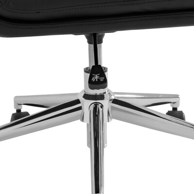 Flash Furniture Chloe Armless Ergonomic Faux Leather Swivel Task Chair, Black/Chrome Frame (CH2321741BK)