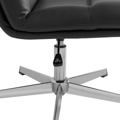 Flash Furniture Chloe Armless Ergonomic Faux Leather Swivel Task Chair, Black/Chrome Frame (CH232196BK)