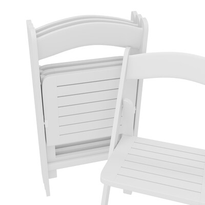 Flash Furniture Holden Solid Wood Commercial Grade Folding Dining Chair, White, 4/Pack (4ZH80053WHT)