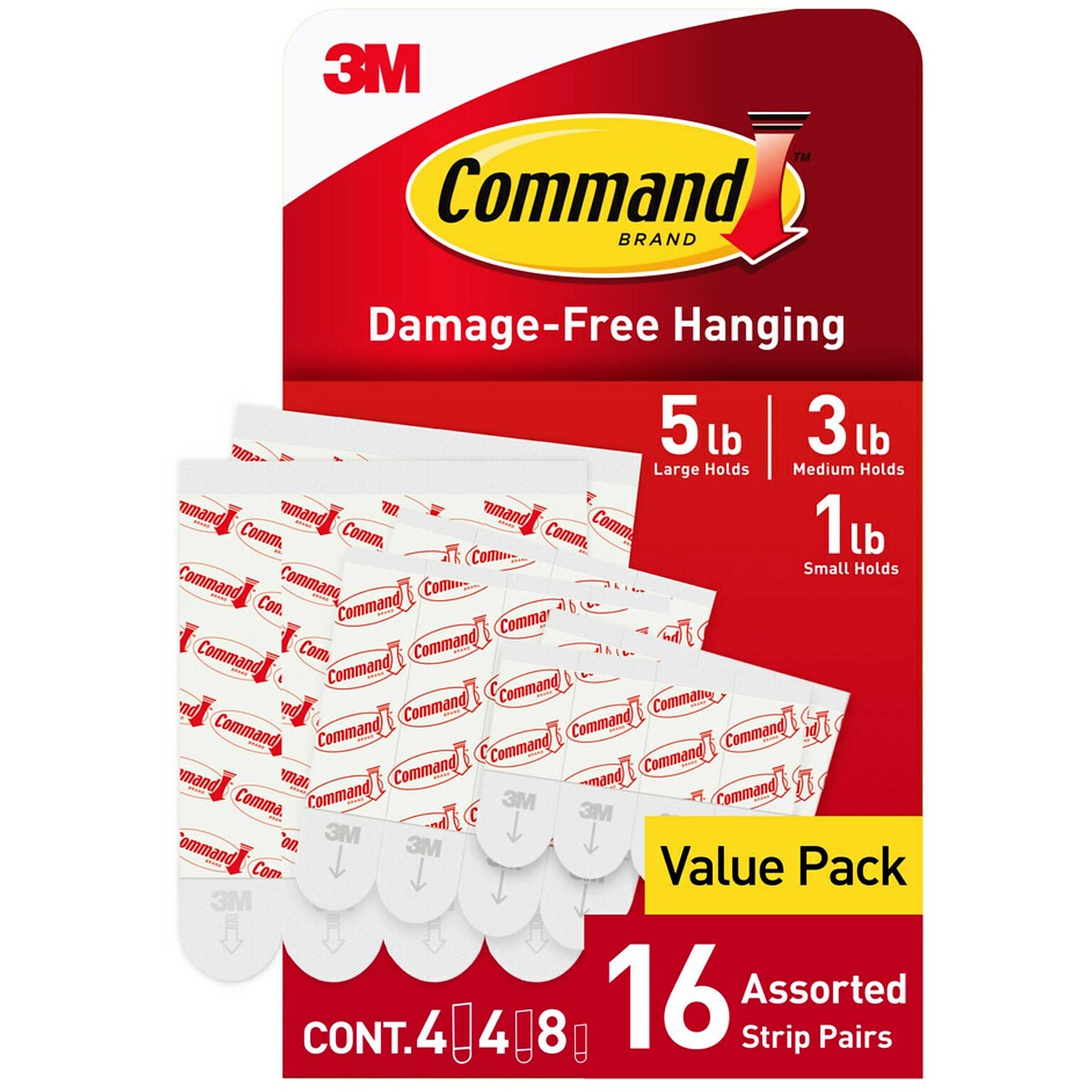 Command Refill Assorted Strips, 16/Pack (17200)