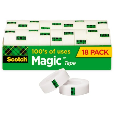 Scotch Magic Invisible Tape Refill, 3/4 x 27.77 yds., 1 Core, 18 Rolls/Pack (810K18CP)