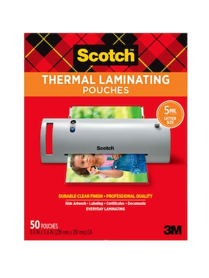 Scotch Thermal Laminating Pouches, Letter Size, 5 Mil, 50/Pack (TP5854-50)