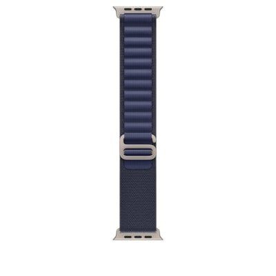 Apple Watch 49mm Navy Alpine Loop, Small, Natural Titanium Finish (MXMX3AM/A)