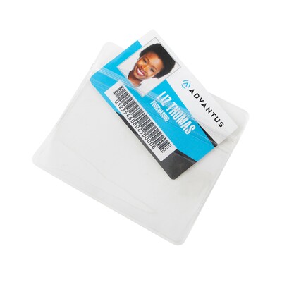 Advantus ID Badge Holders, Frosted Clear, 50/Pack (AVT75523)