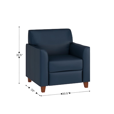 Flash Furniture HERCULES Diplomat Series LeatherSoft Reception Set, Navy, 3-Pieces (BT827SETNVY)