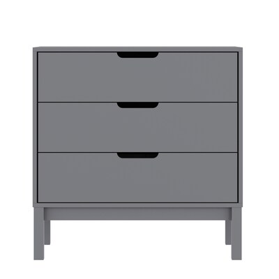 Flash Furniture Dallas Wooden 3-Drawer Dresser, Gray (MG900713CGY)