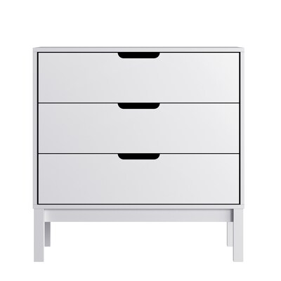 Flash Furniture Dallas Wooden 3-Drawer Dresser, White (MG900713CWH)