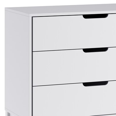 Flash Furniture Dallas Wooden 3-Drawer Dresser, White (MG900713CWH)