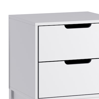 Flash Furniture Dallas 18.75"W x 15.75"D Wooden Nightstand with 2 Drawers, White (MG0900312NSWH)