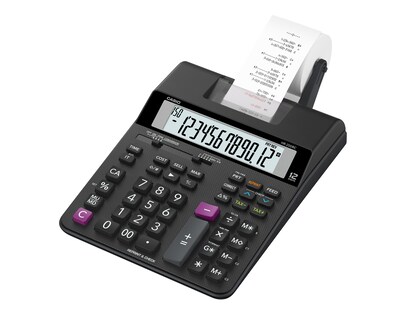 Casio HR-200RC 12-Digit Compact Printing Calculator, Black