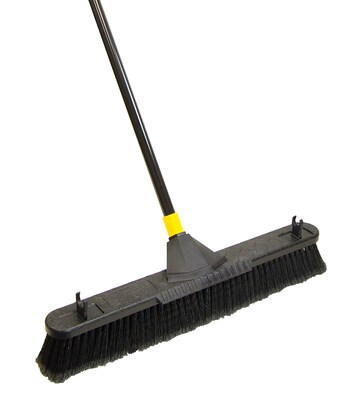 Quickie Bulldozer 24 Smooth Surface Pushbroom with Scraper (633)