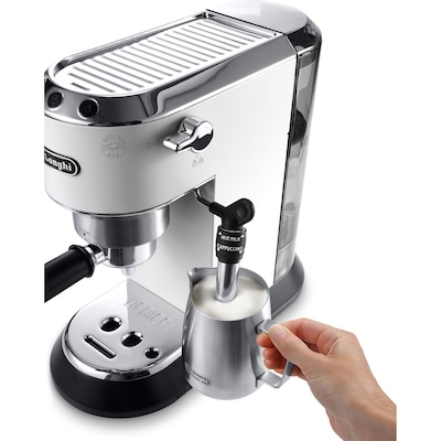 DeLonghi Dedica Deluxe (EC685W) 15-Bar Pump Espresso Machine with Rapid  Cappuccino System, White | Quill.com