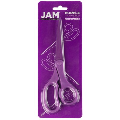 JAM Paper 8" Plastic General Purpose Scissors, Pointed Tip, Purple (342PU)
