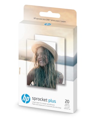 HP Sprocket Plus Glossy Photo Paper, 2.3 x 3.4, 20 Sheets/Pack (HPIZL2X320)