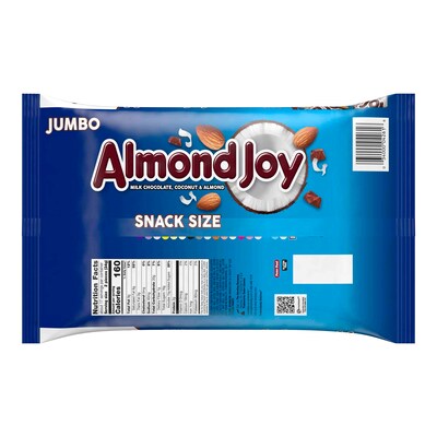 Almond Joy Snack Size Milk Chocolate Candy Bar, 20.1 oz., 2/Pack (246-00348)