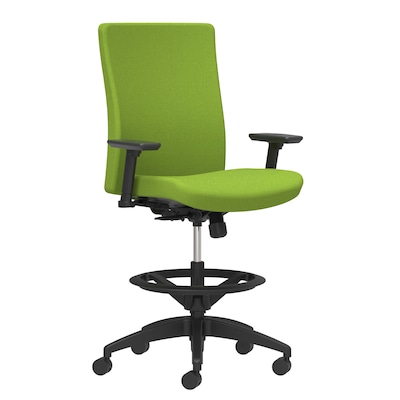 Union & Scale Workplace2.0™ Stool Upholstered 2D, Adjustable Arms, Pear Fabric, Limited Synchro Tilt