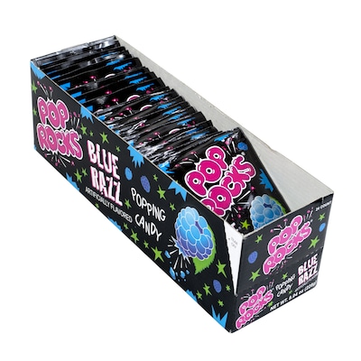 Pop Rocks Blue Raspberry; 0.33 oz. Bags, 24 Packs/Box (209-00230)