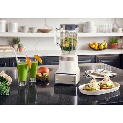 Braun Puremix Blender with Thermal-Resistant Glass Jug - White