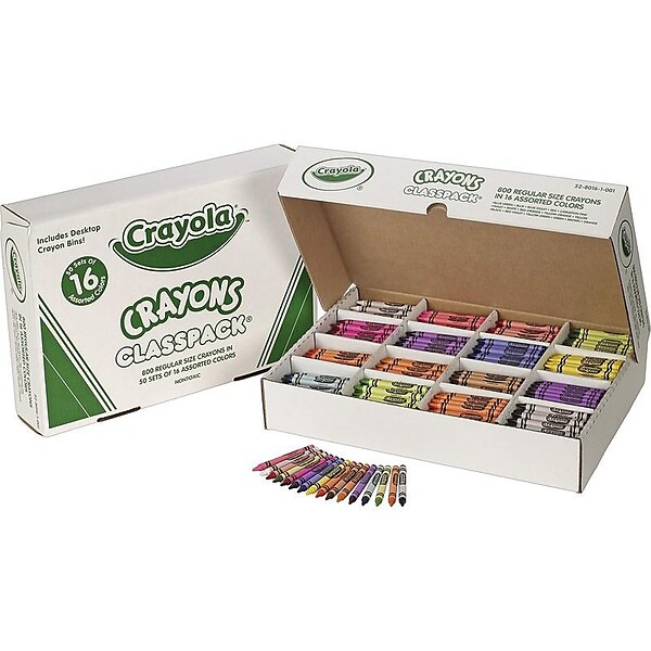 Crayola Construction Paper Crayon Classpack, Assorted Colors, Pack