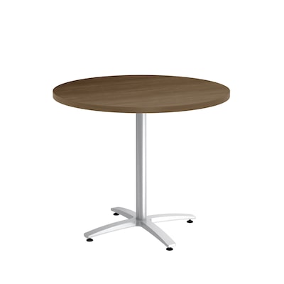 Union & Scale™  Multipurpose 36 Round Pinnacle Laminate Seated Height Silver Base Table (54793)