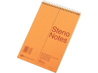 National Brand Steno Pad, 6 x 9, Gregg, Brown Cover, 80 Sheets/Pad (36746)