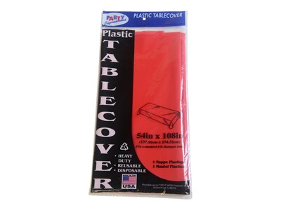 Table Mate Heavy Duty 108W x 54D Solid Table Cover Red 6/Pack (TBL-549-RD)