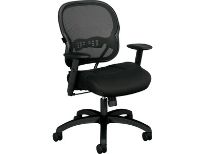 HON Wave Mesh Mid-Back Chair, Synchro-Tilt, Adjustable Arms, Black Sandwich Mesh (BSXVL712MM10)