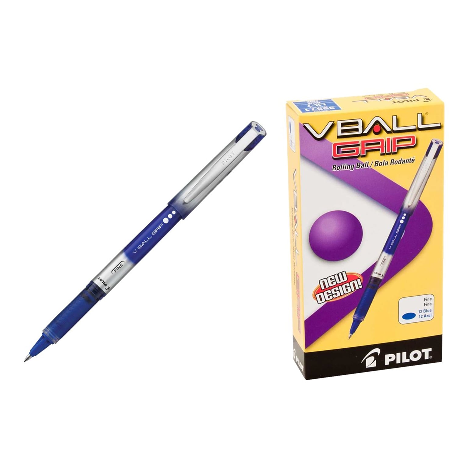 voetstappen journalist vertaling Pilot VBall Grip Rollerball Pens, Fine Point, Blue Ink, Dozen (35571) |  Quill.com