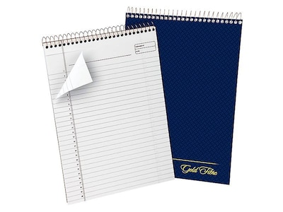 Ampad Gold Fibre Designer Series Notepad, 8.5" x 11.75", Wide, White, 70 Sheets/Pad (20-815)