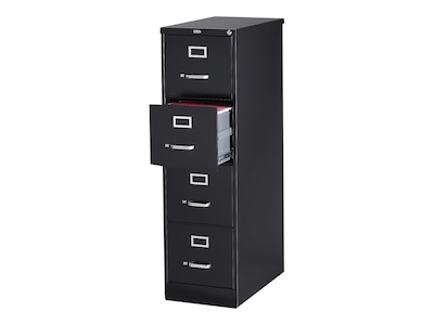 Quill Brand® 4 File Drawers Vertical File Cabinet, Locking, Black, Letter, 26.5D (13444D)
