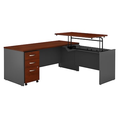 Bush Business Furniture Westfield 72W 3 Position Sit to Stand L Desk with Mobile File Cabinet, Hans