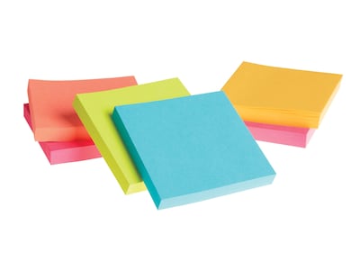 Staples® Notes, 3" x 3", Sorbet Collection, 100 Sheet/Pad, 24 Pads/Pack (S-33BR24)