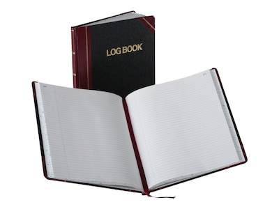 Boorum & Pease Log Record Book, 8.13"W x 10.38"H, Black, 75 Sheets/Book (G21-150-R)