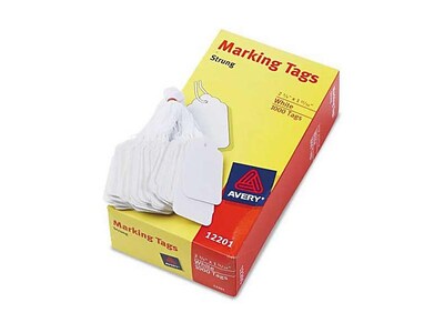 Avery Marking Pre-Wired Tags 1.69H x 2.75W, White, 1000/Box (12201)
