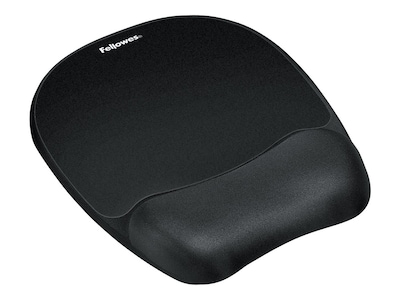 Fellowes Memory Foam Mouse Pad/Wrist Rest Combo, Non-Skid Base, Black (FEL9176501)