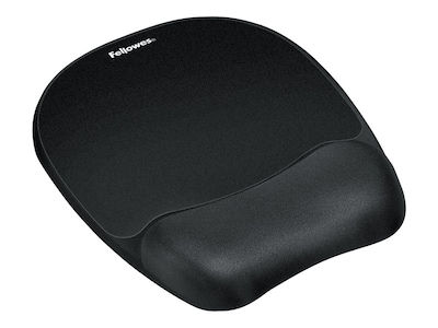 Fellowes Memory Foam Non-Skid Mouse Pad with Wrist Rest, Black (FEL9176501)