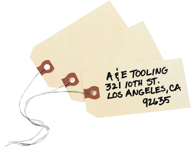 Avery Shipping Tags with Wire, 4-1/4 x 2-1/8, Manila, 1,000 Tags/Box (12604)