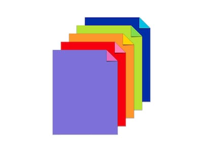 Astrobrights Double-Color 70 lb. Cardstock Paper, 8.5 x 11, Assorted Colors, 80 Sheets/Pack (98883