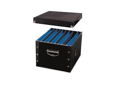 Advantus Super Stacker Lift Off Latch Lid Storage Box, Clear/Blue, Plastic  (39230)